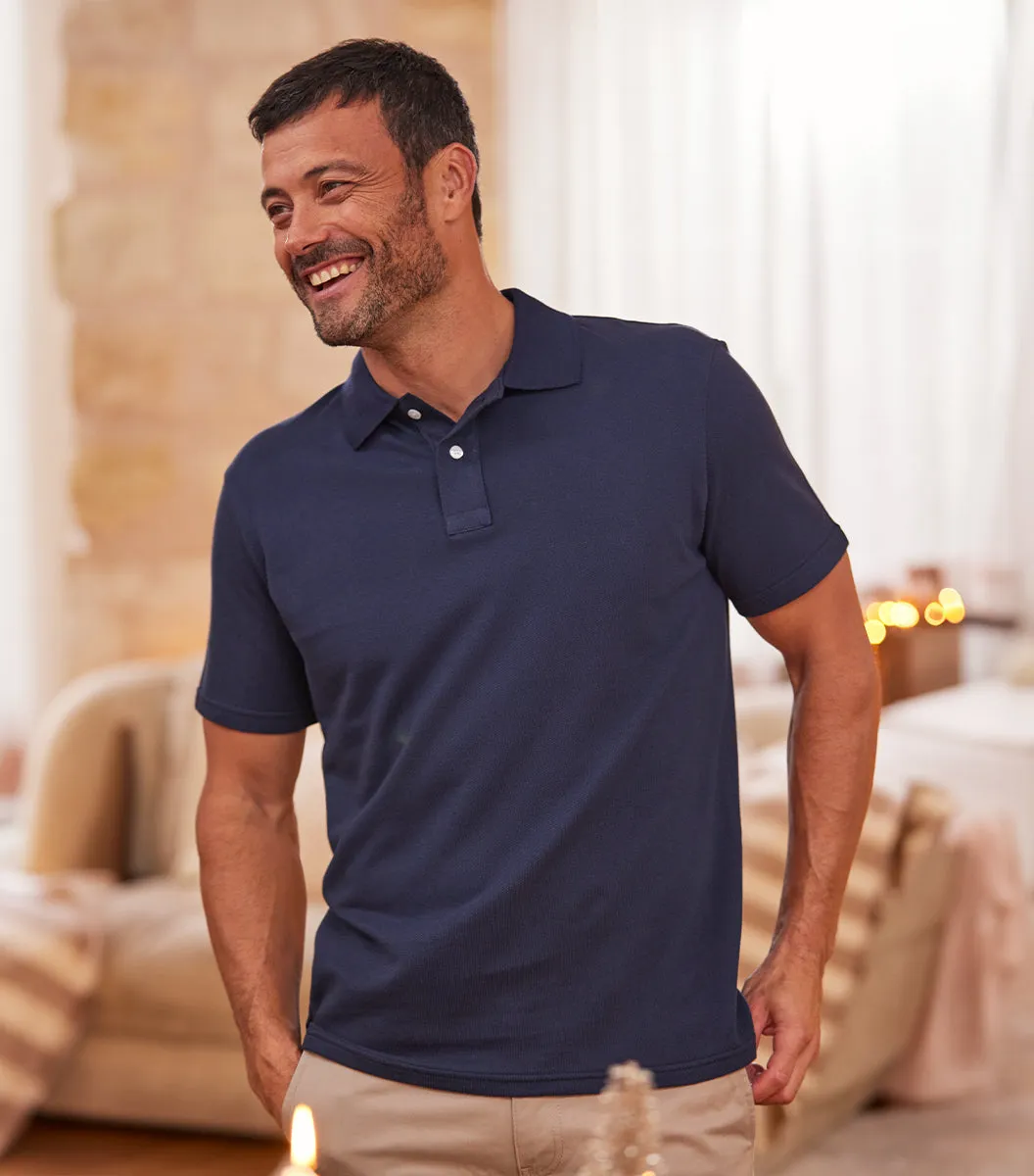 Cocorico Intemporel Polo homme marine coton
