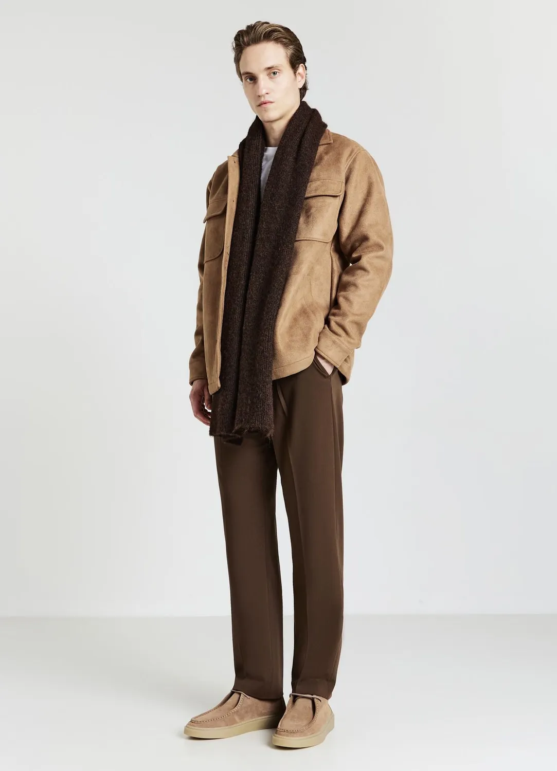 Calliope surchemise suédine boutonnée homme manches longues