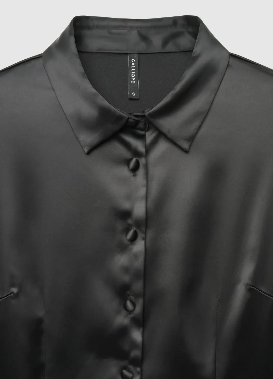 Calliope chemise crop femme satinée boutonnée