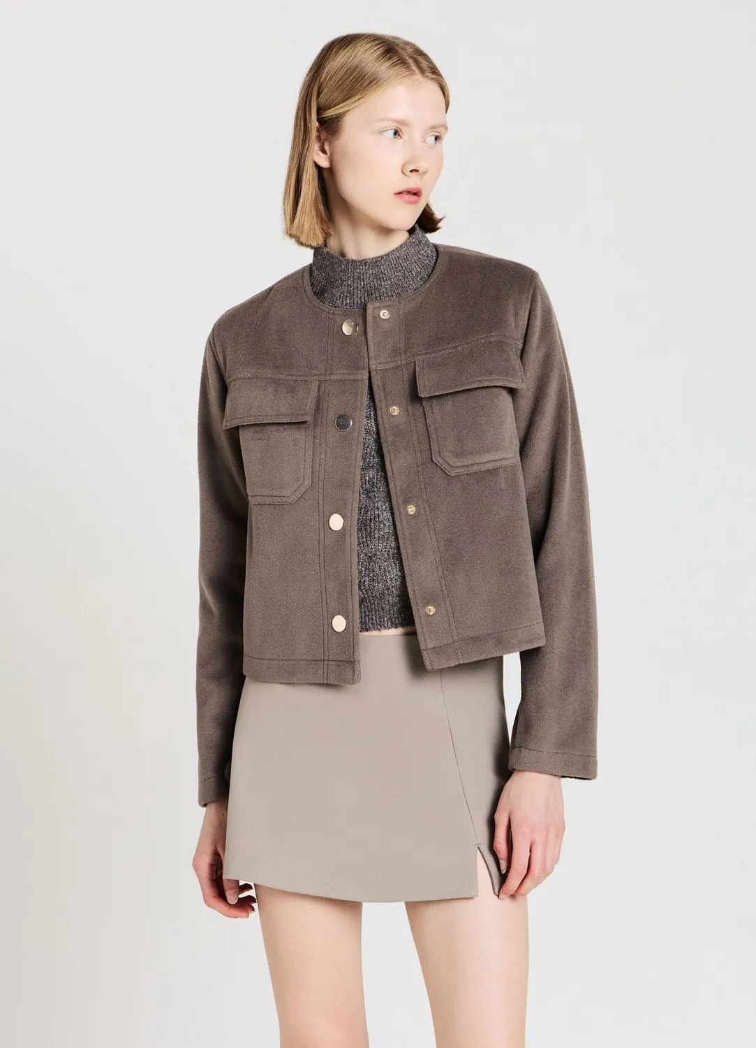 Calliope Boutons or Veste femme courte non doublée