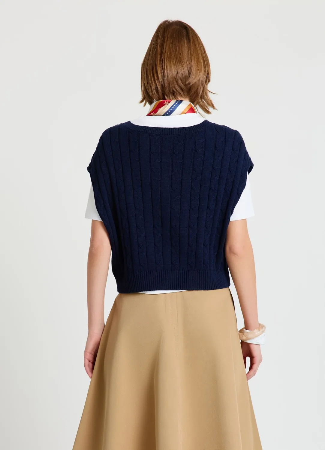 Calliope t-shirt gilet tressé femme uni