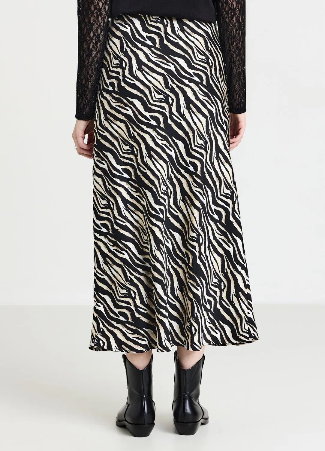 Calliope jupe midi femme satin animalier