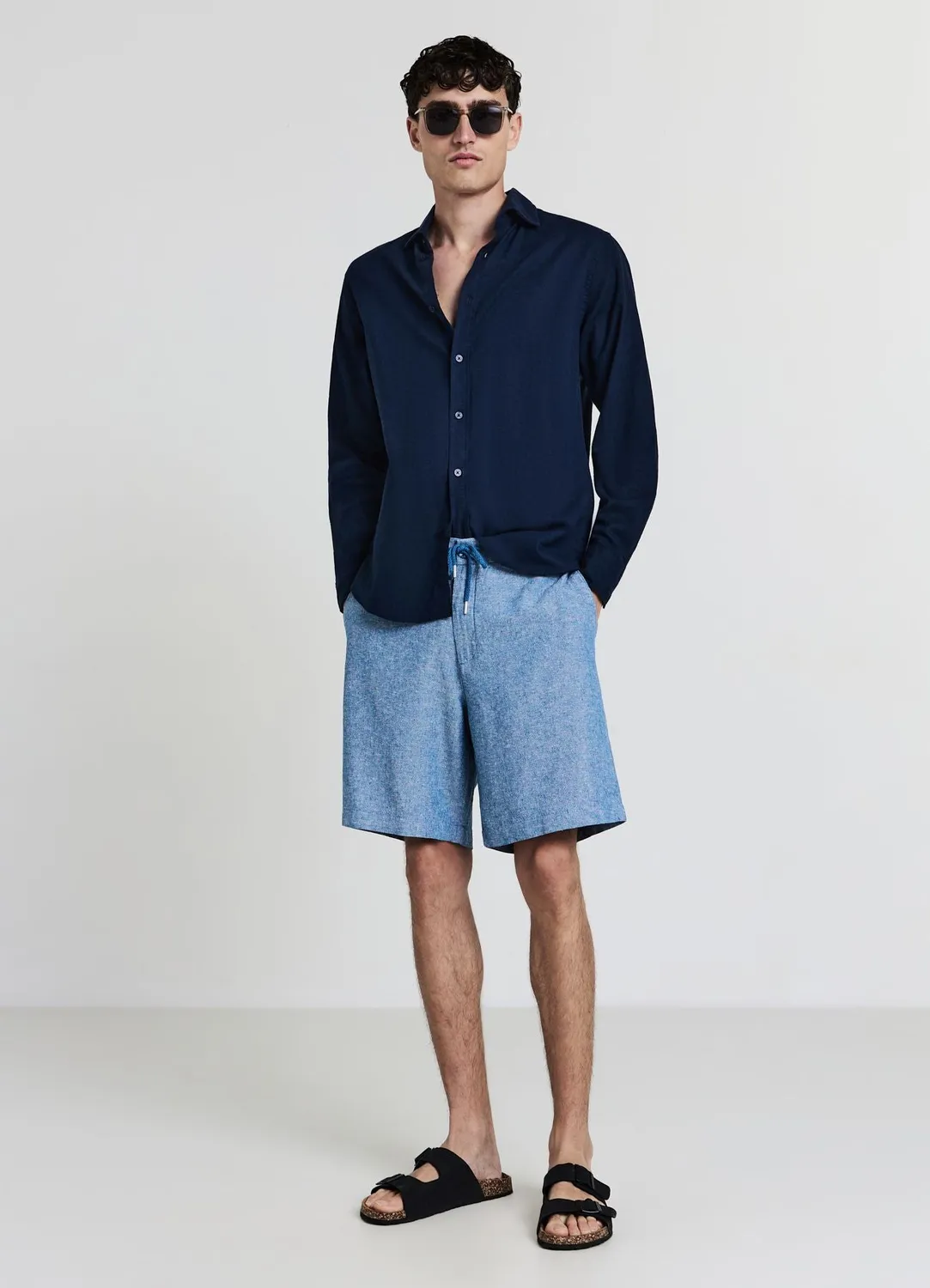 Calliope bermuda homme à cordon uni