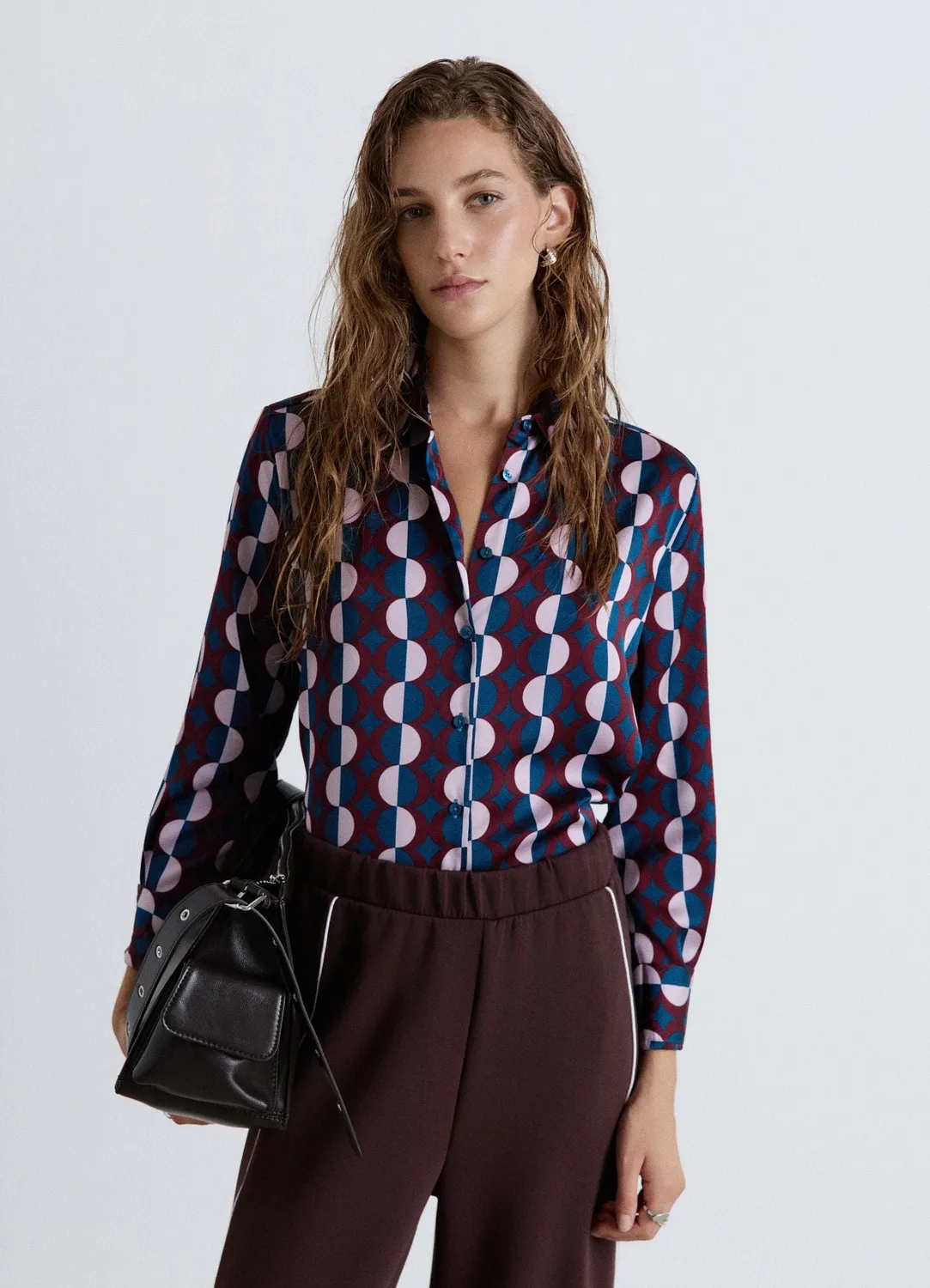 Calliope Géométrique chemise femme manches longues