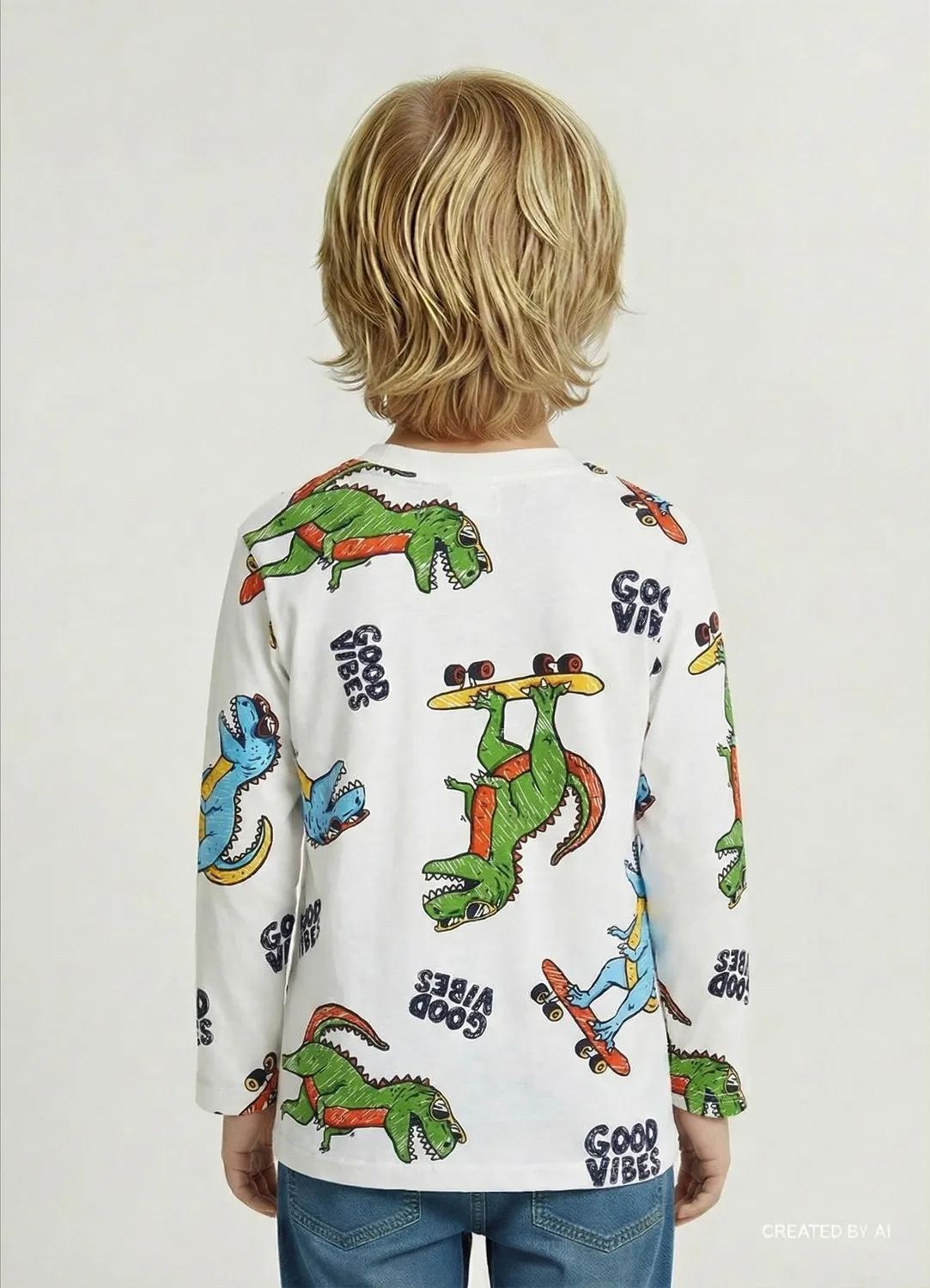 Calliope t-shirt dinosaures garçon manches longues
