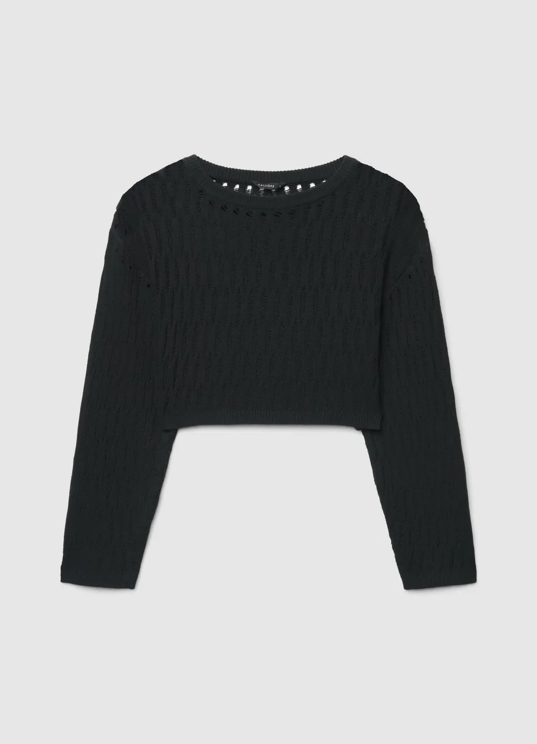 Calliope pull crop femme ajouré col rond