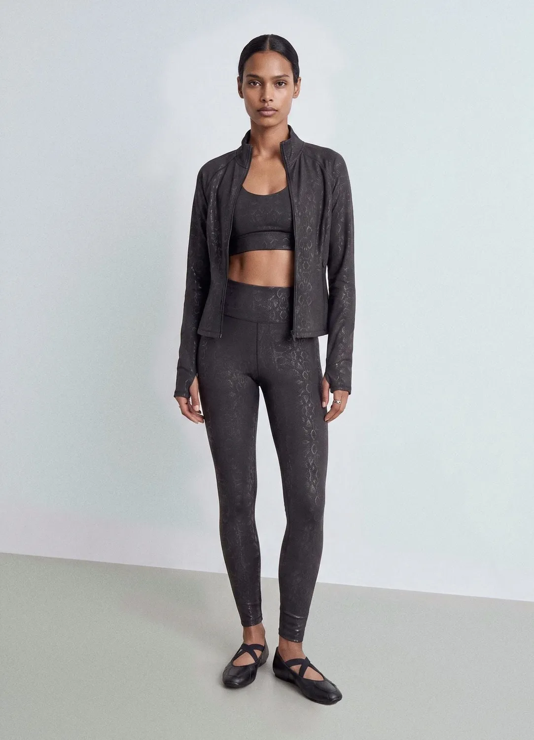 Calliope sweat femme zippé col montant animalier