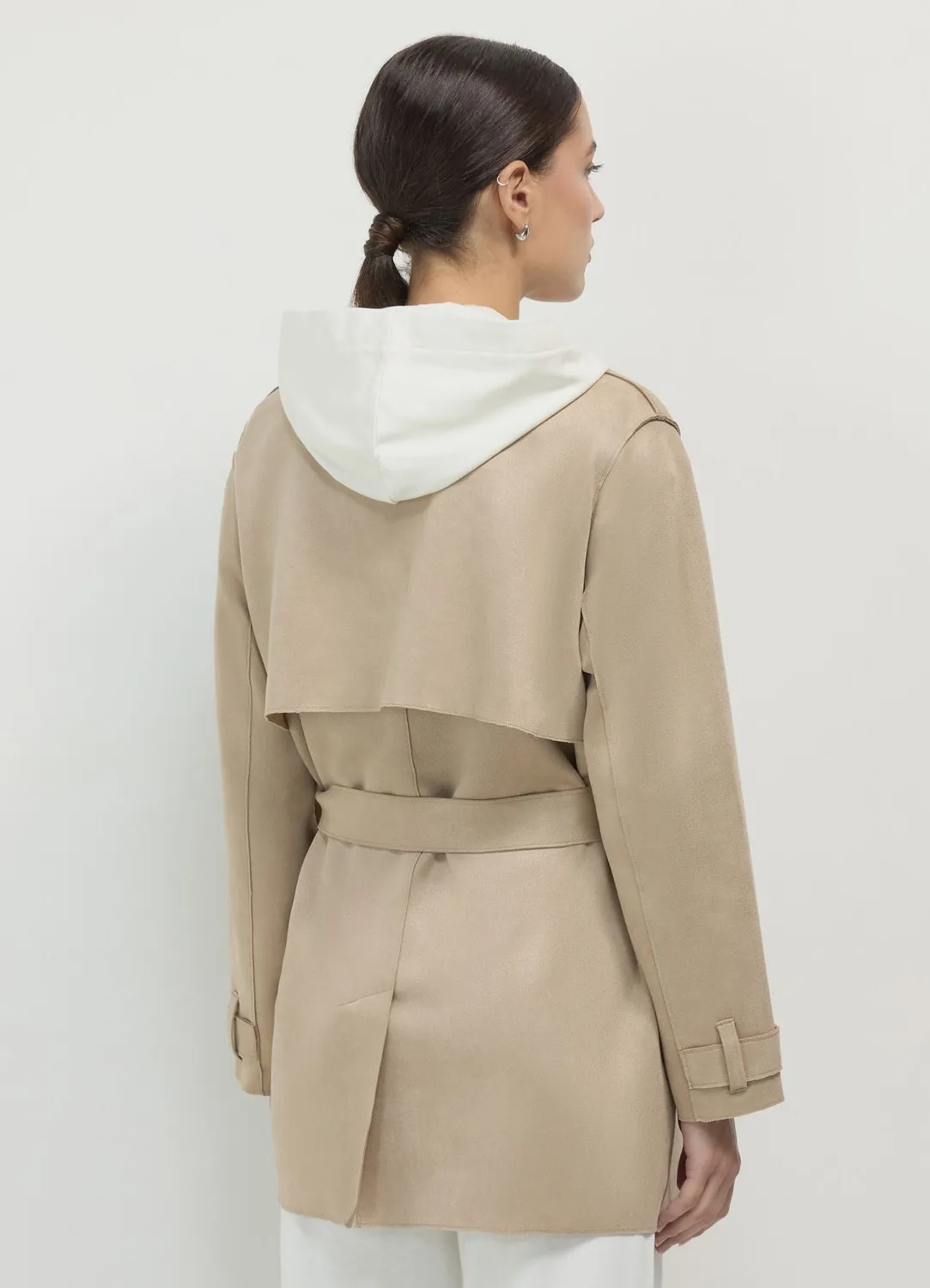 Calliope trench simil suède femme à ceinture