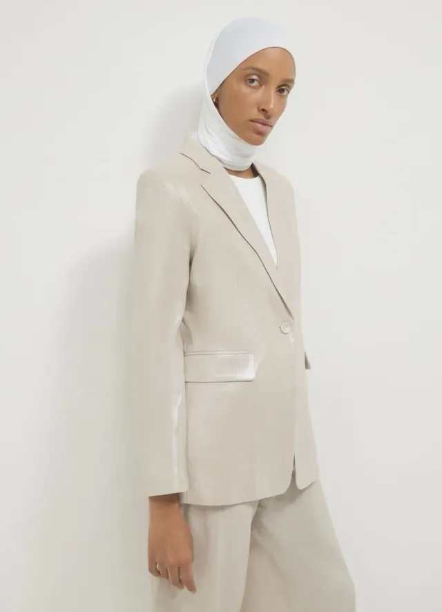 Calliope veste monopetto laminée femme