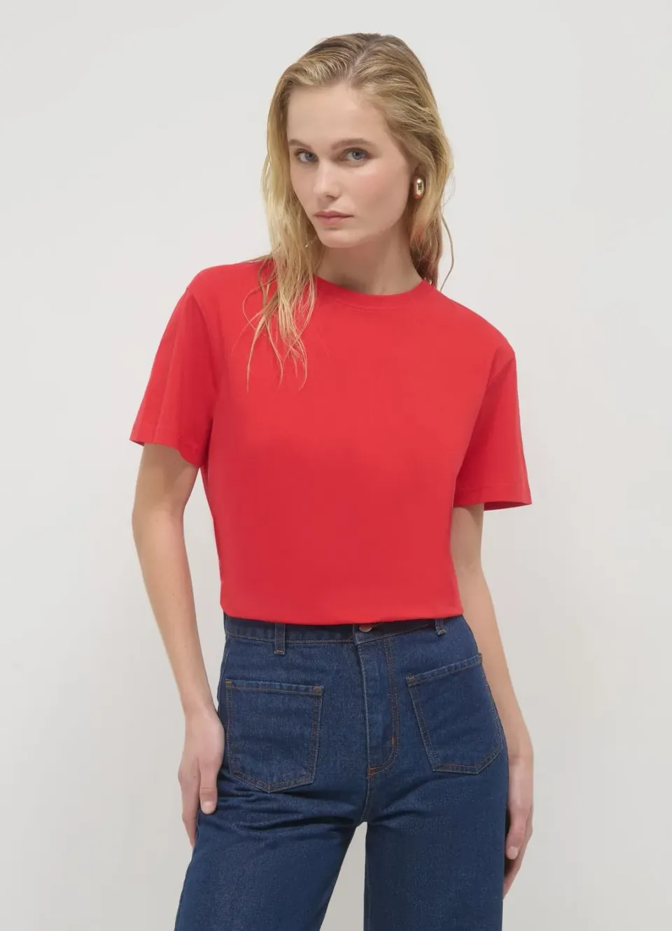 Calliope t-shirt col rond uni coton femme taille S
