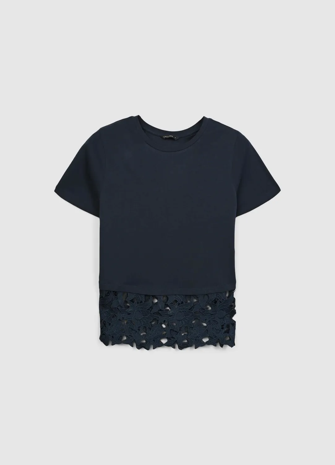 Calliope t-shirt coton femme col rond bas broderie
