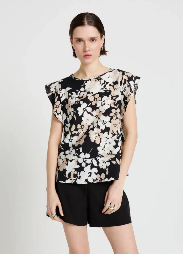 Calliope blouse florale femme manches volants