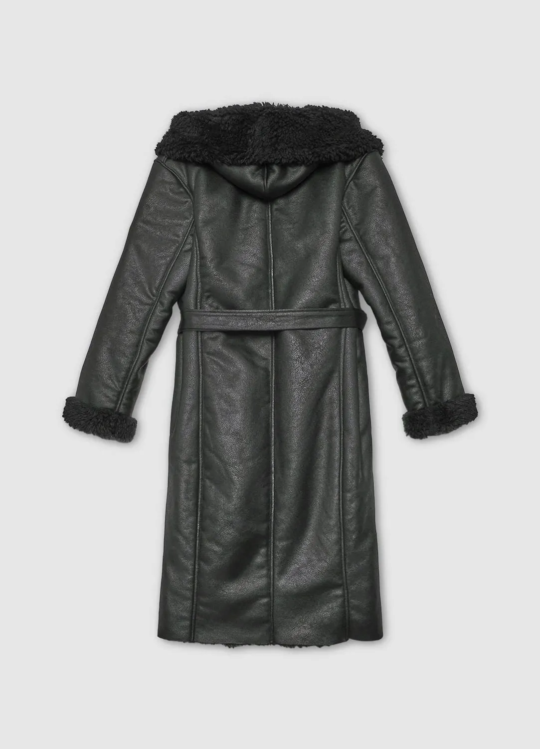 Calliope manteau long femme capuche fourrure