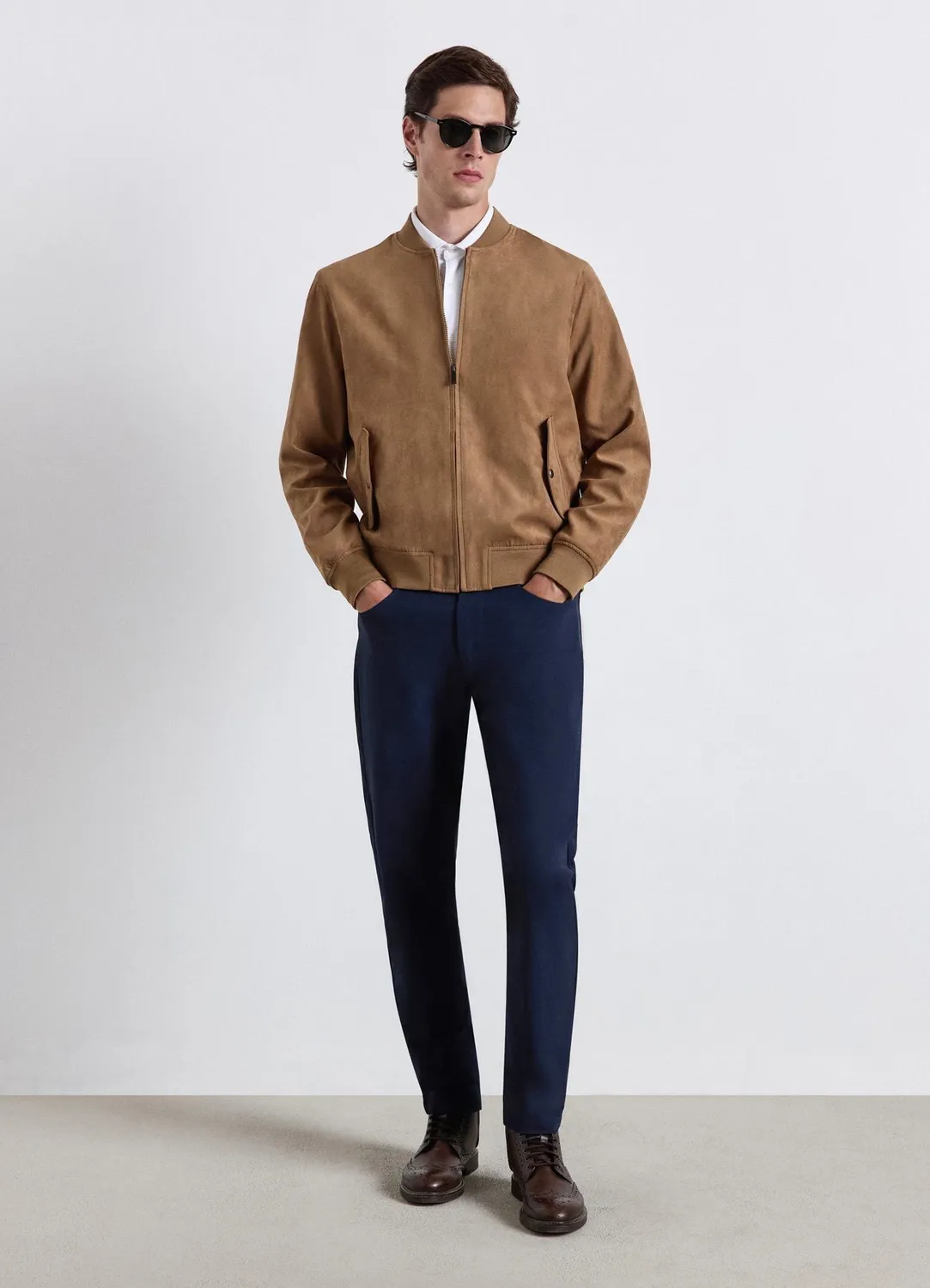 Calliope bomber simil suède homme zip