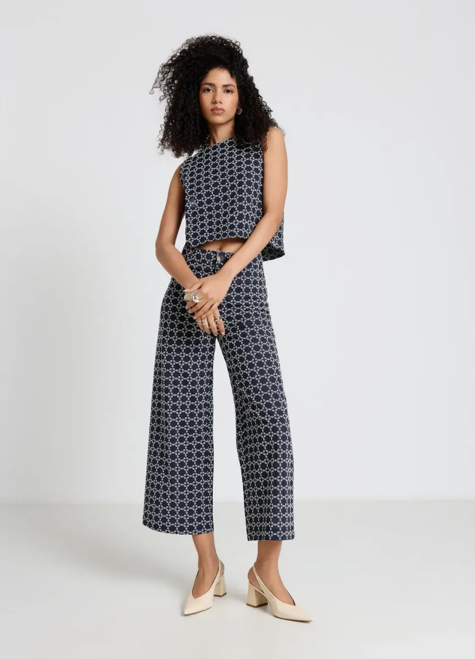 Calliope top sans manches motif all-over