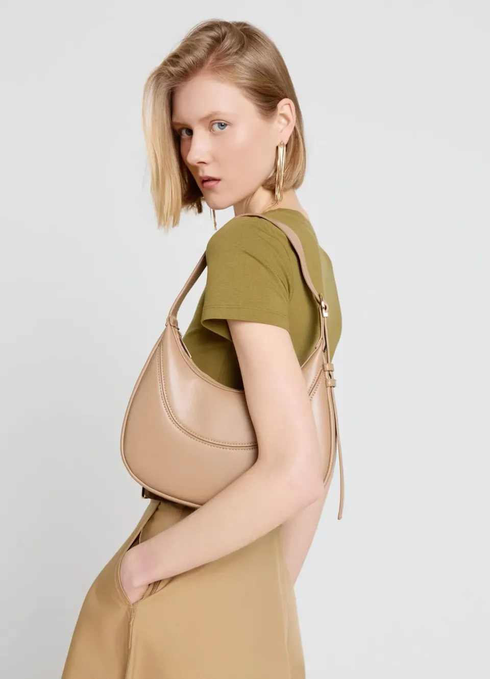 Calliope Sac épaule croissant femme 28 cm
