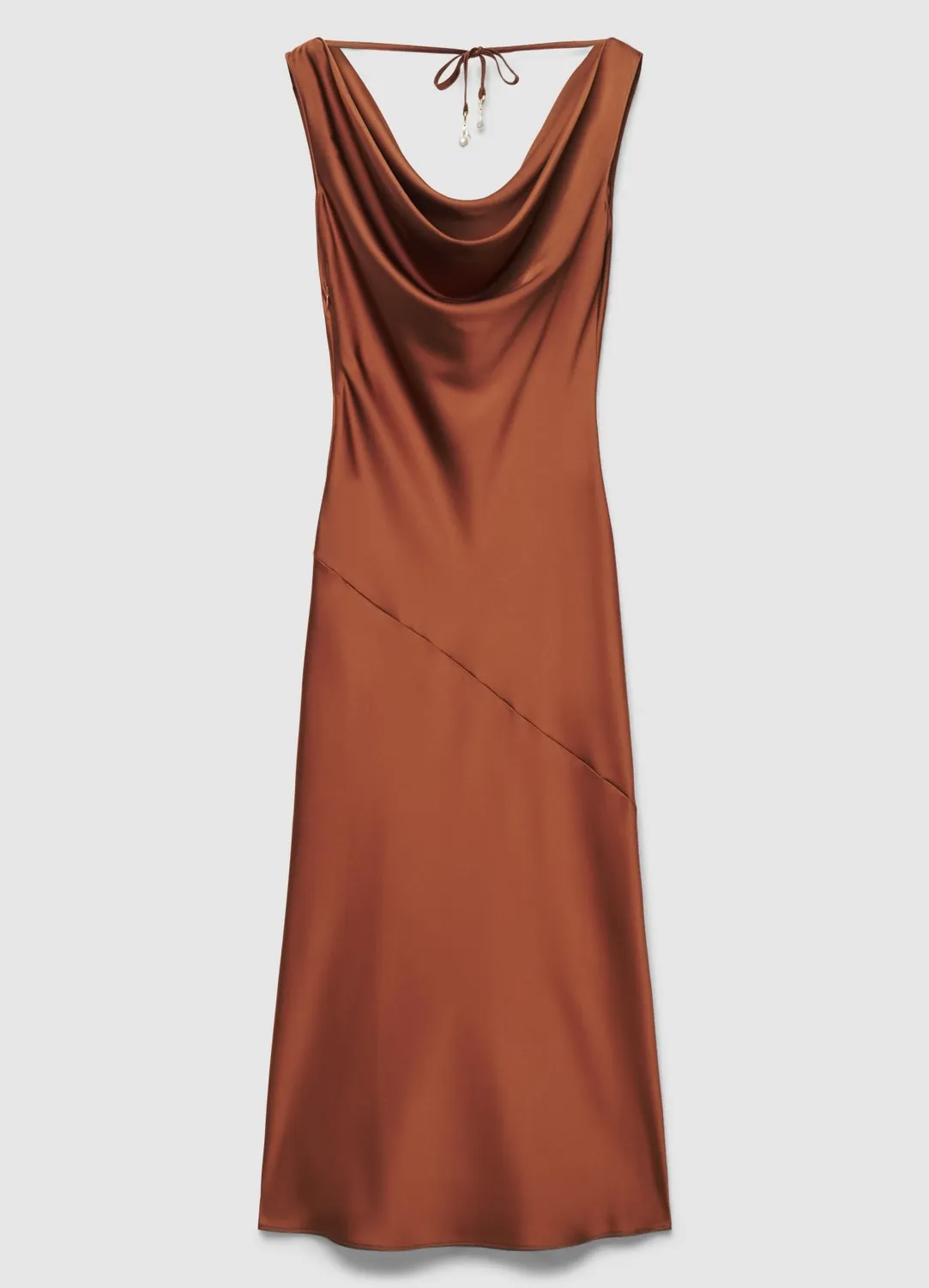 Calliope robe longue satinée dos lacé femme