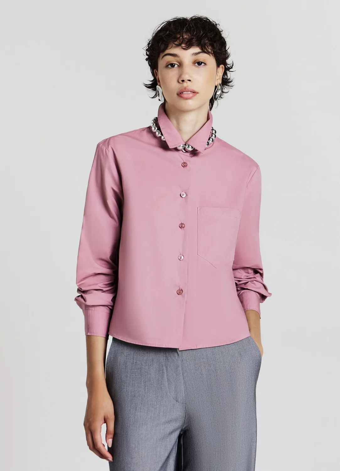 Calliope chemise ballon femme coton unie