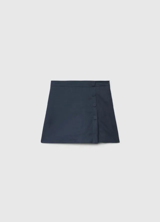 Calliope jupe-short boutons femme unie taille haute