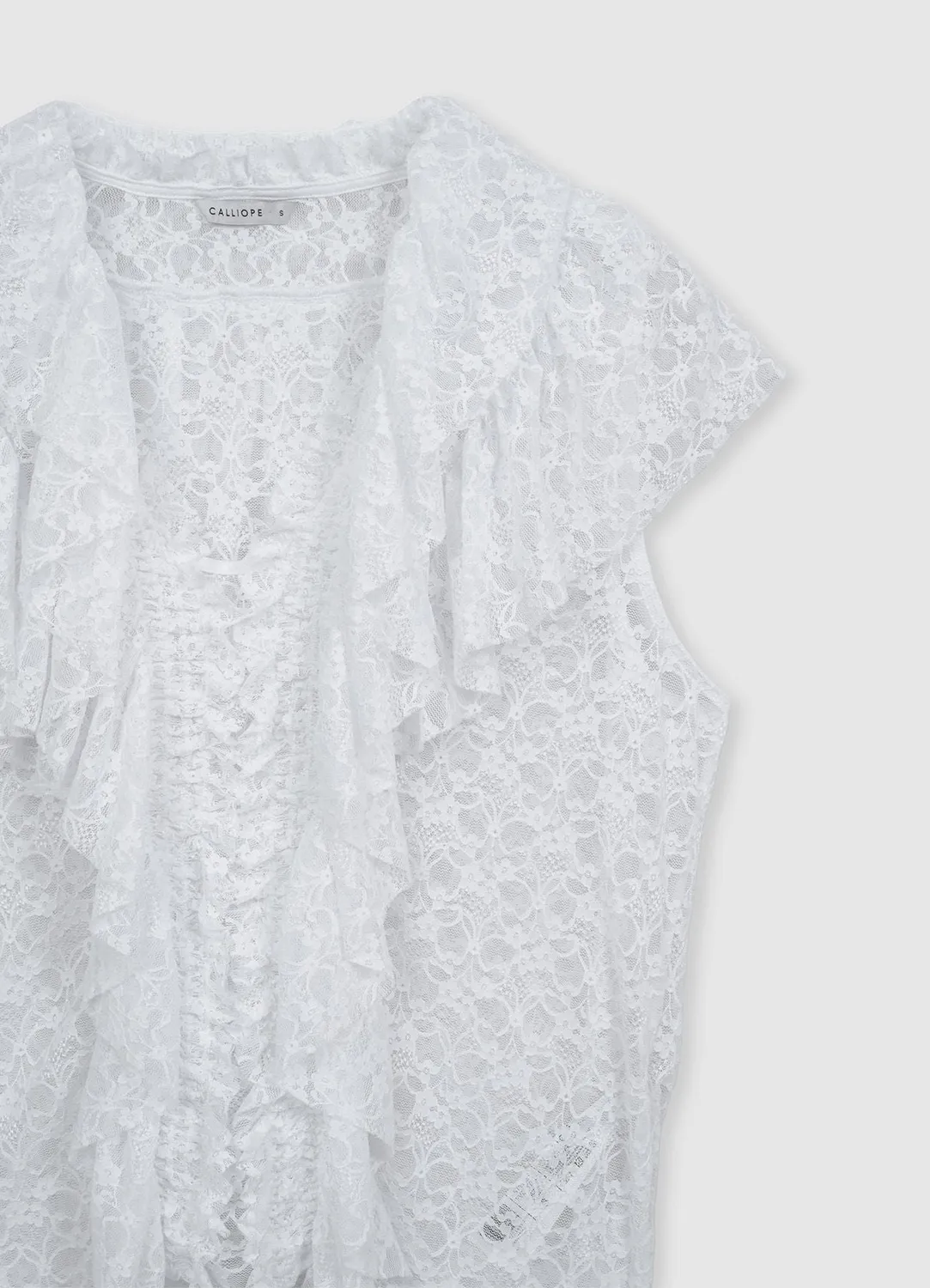 Calliope blouse dentelle femme volant manches courtes