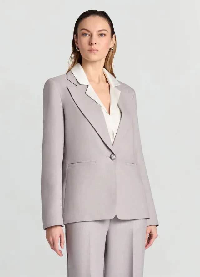 Calliope Gessata veste femme un bouton rayée