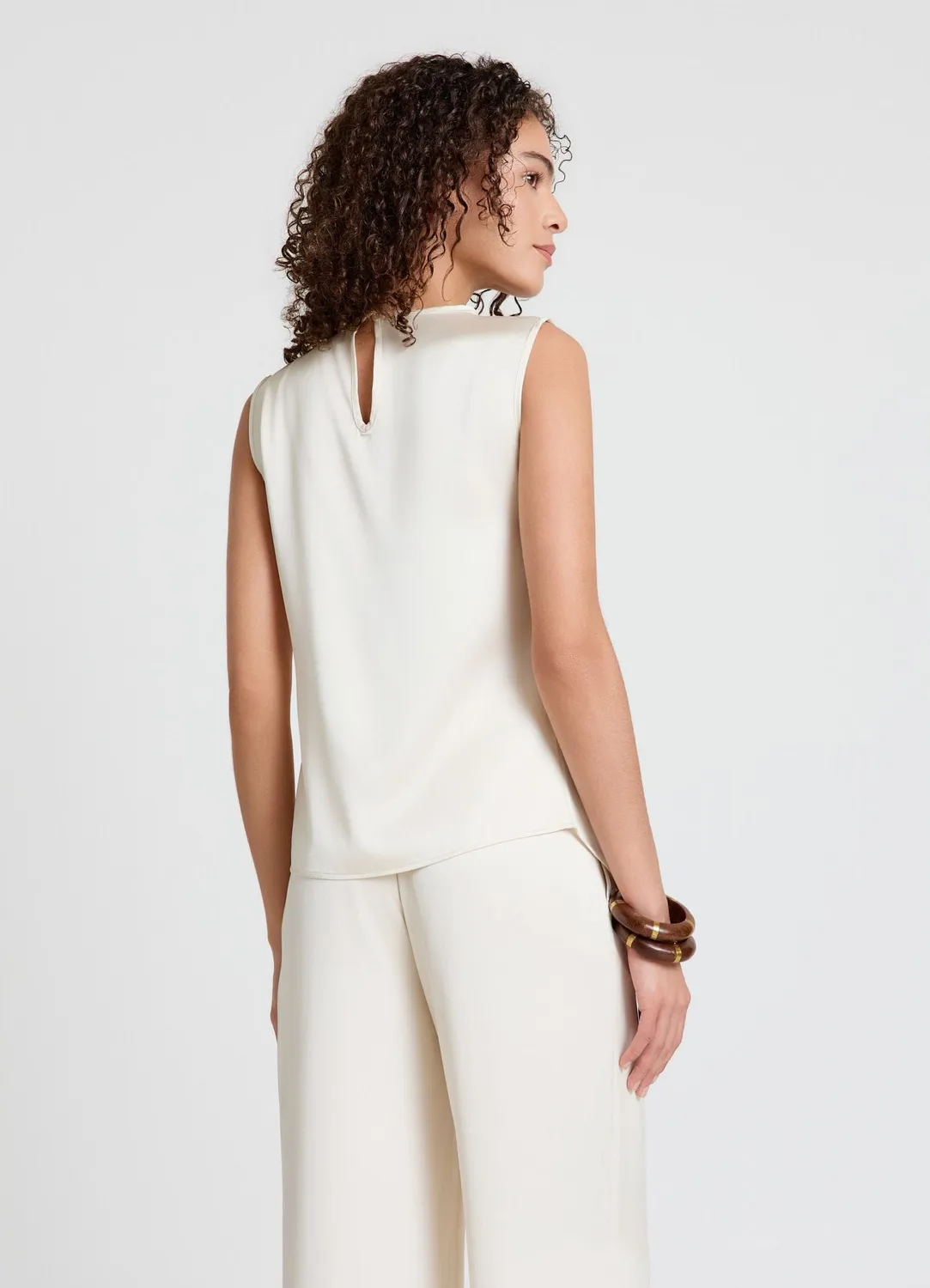 Calliope Top Asymétrique Simili-Satin Femme Boucle