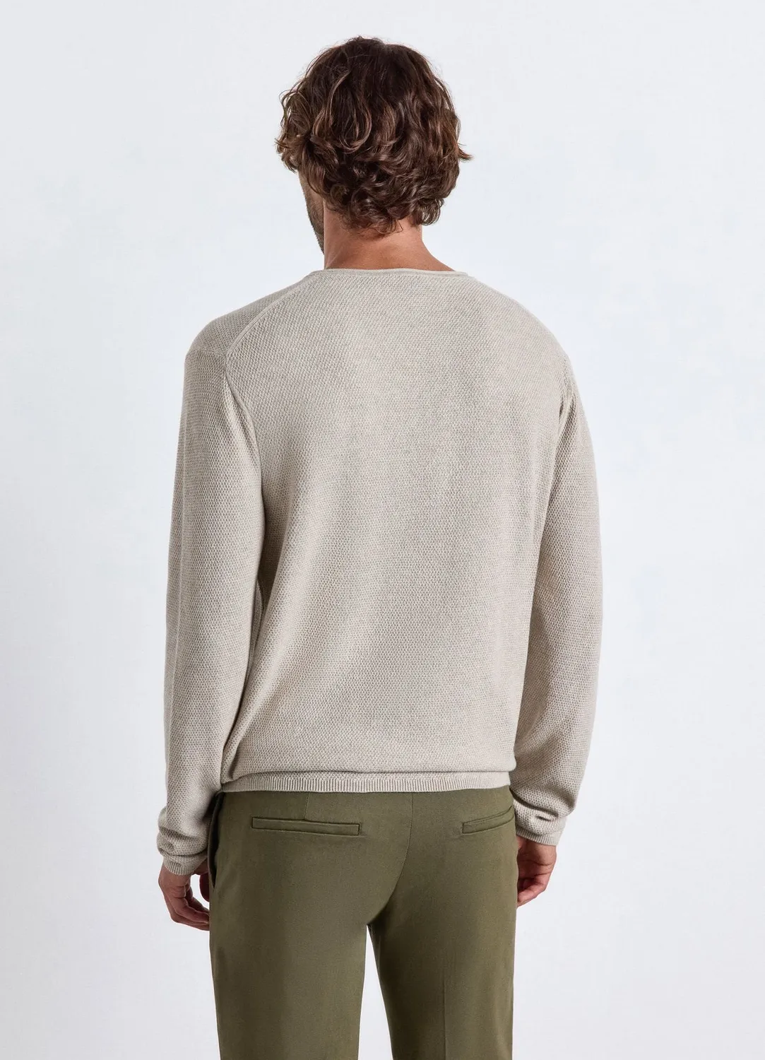 Calliope pull col rond homme manches longues uni