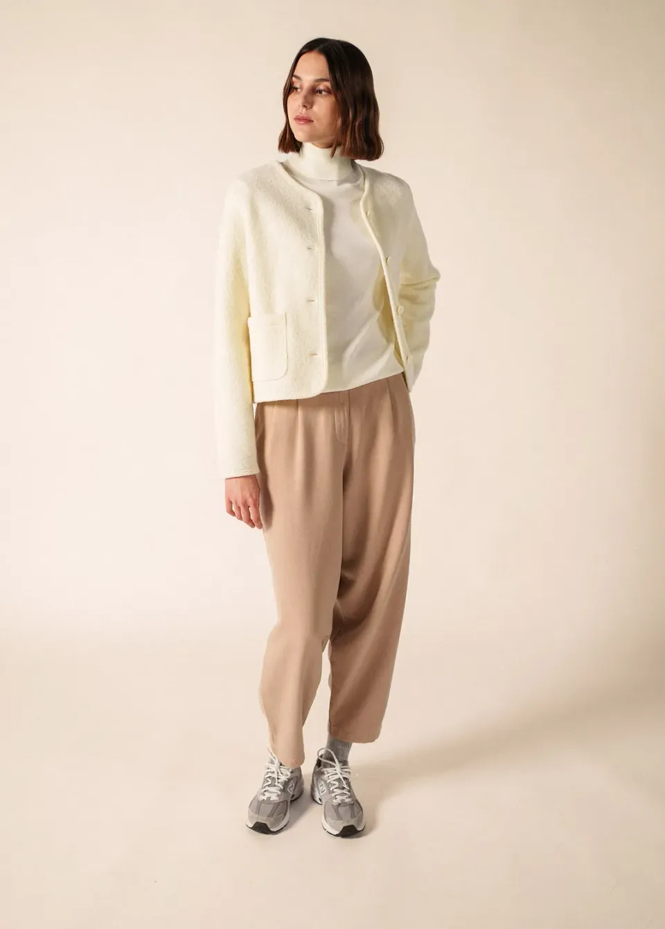 Saint James Jura veste manches longues blanc laine