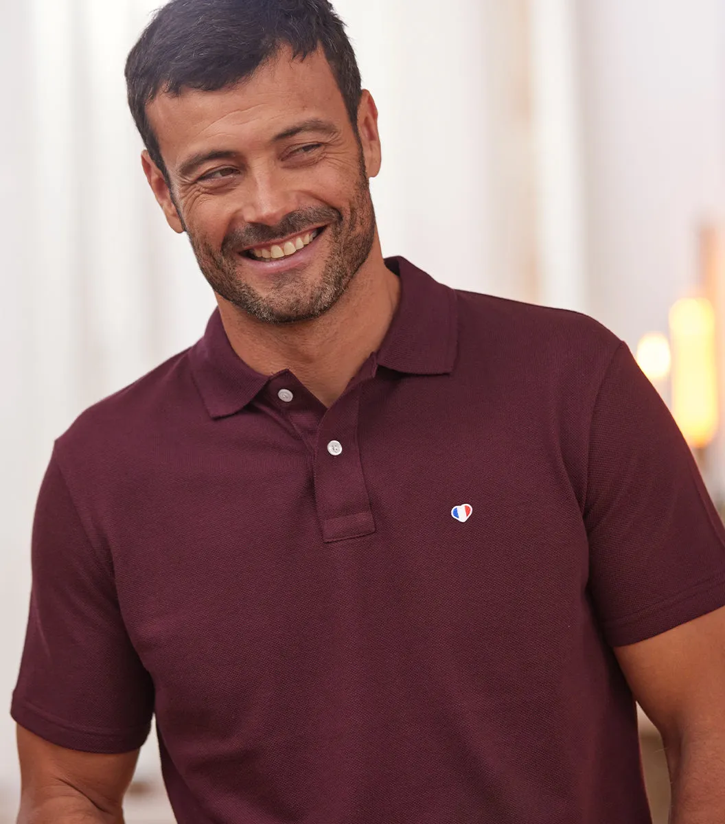 Cocorico Iconique Bordeaux polo homme bordeaux coton