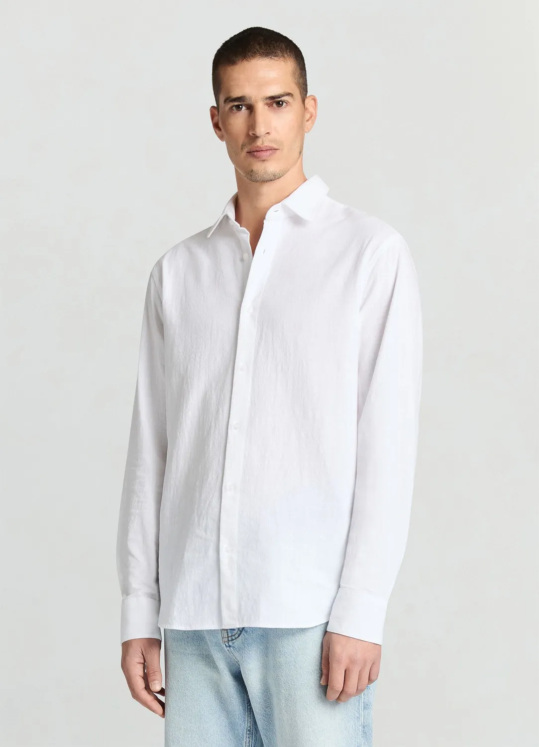 Calliope chemise crêpe coton classique uni