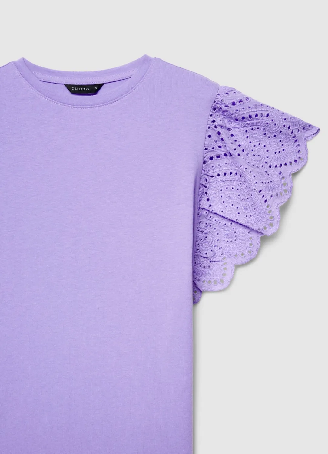 Calliope t-shirt volants sangallo femme S brodé