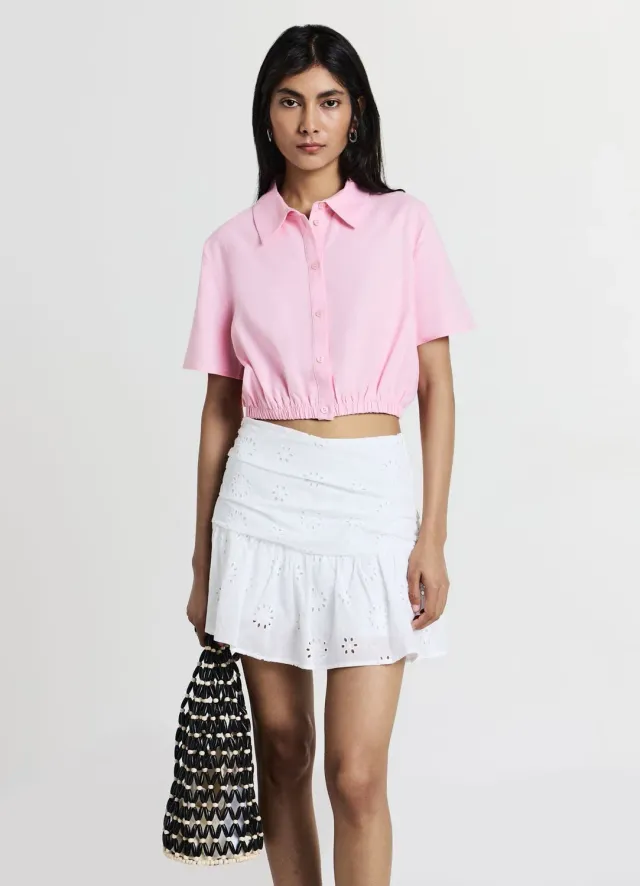 Calliope Chemise Crop chemise femme mélange lin