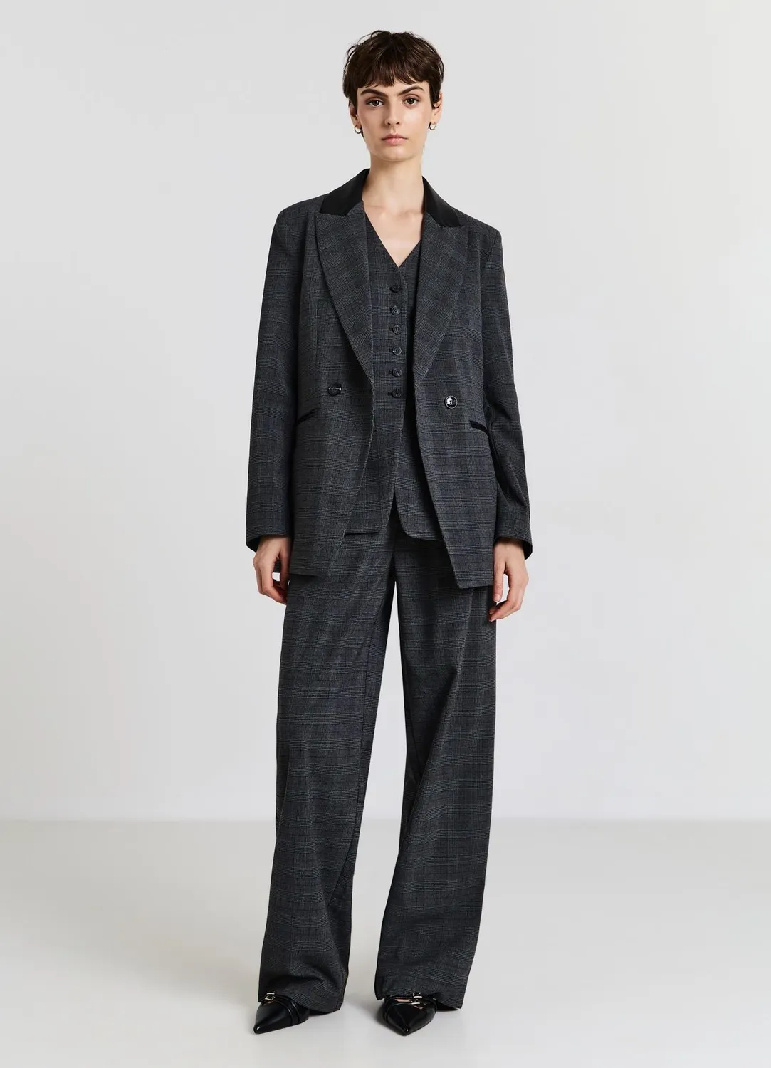 Calliope blazer double-boutonné prince-de-galles femme