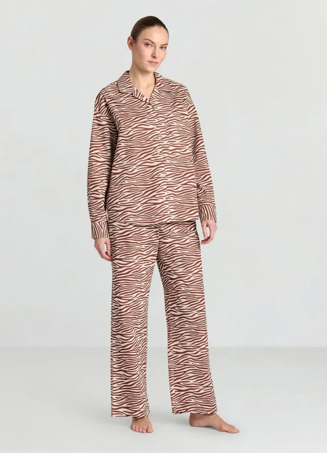 Calliope chemise pyjama femme imprimé zèbre