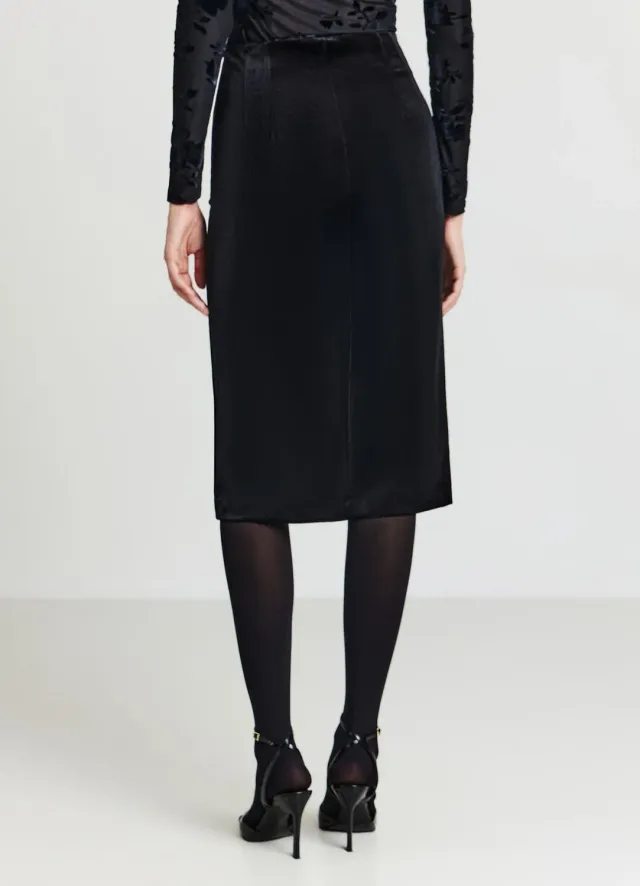 Calliope jupe longuette femme chenille zip latéral
