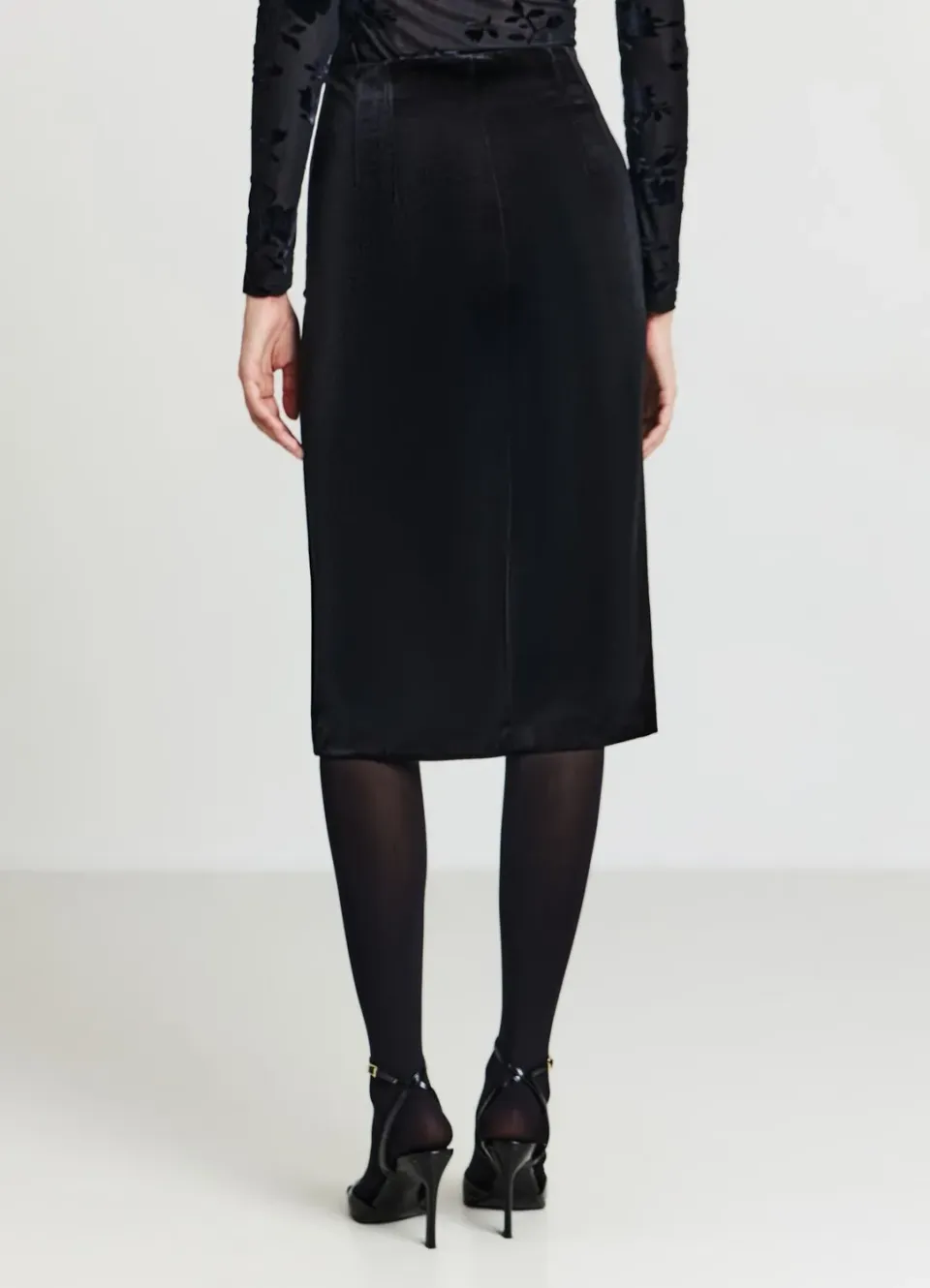 Calliope jupe longuette femme chenille zip latéral
