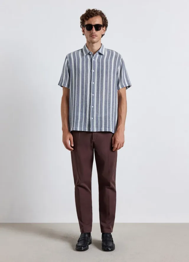Calliope chemise rayée homme manches courtes