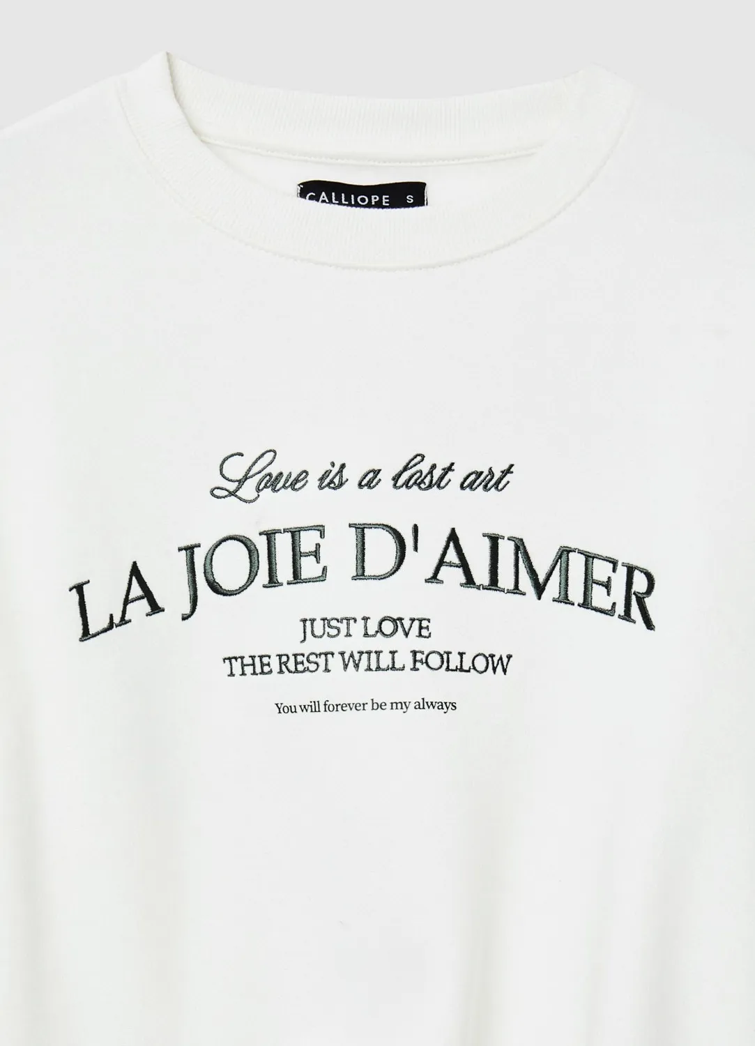 Calliope sweat écriture brodée femme col rond
