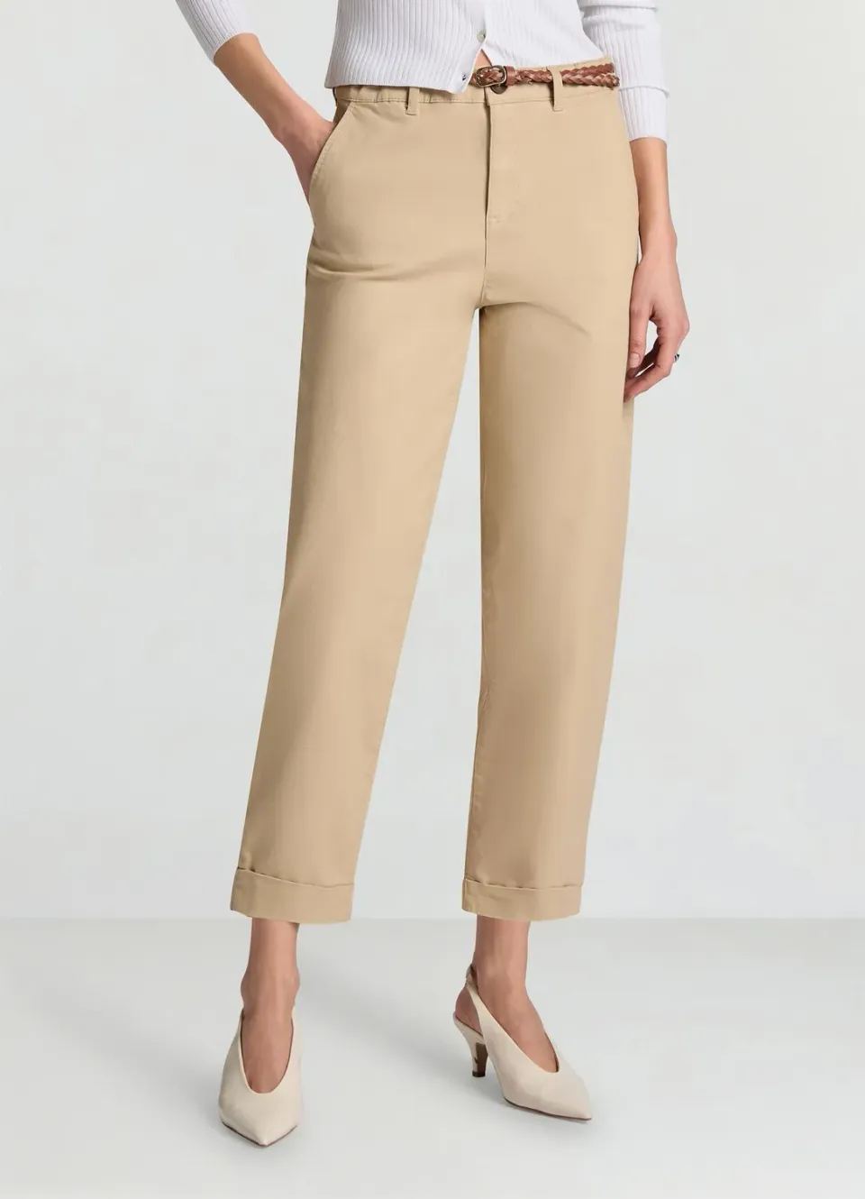 Calliope Chino à ceinture tressée pantalon femme