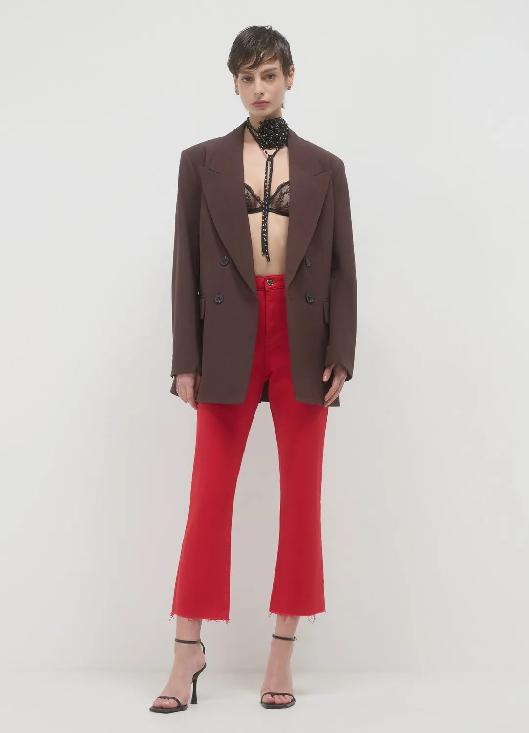 Calliope Pantalon cropped flare femme coton drill