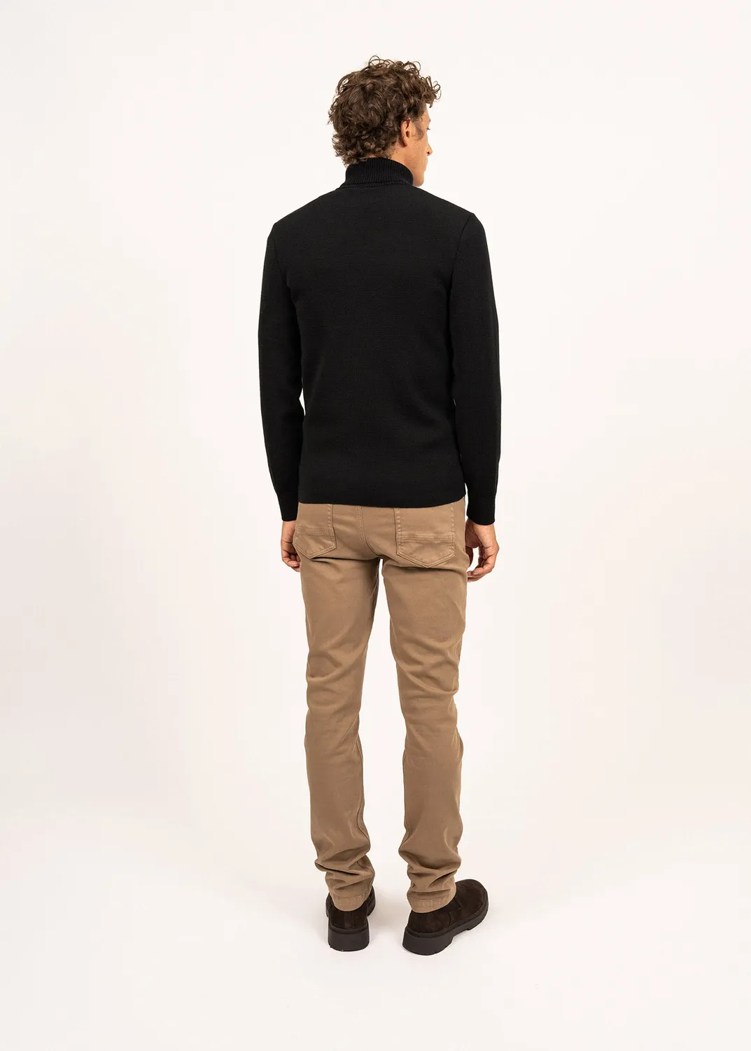 Saint James Bretagne roulé pull noir laine col roulé