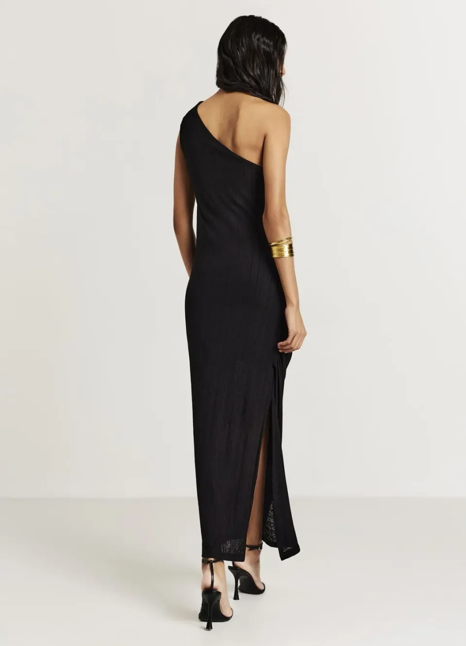 Calliope Robe longue mono-épaule froncée femme soirée