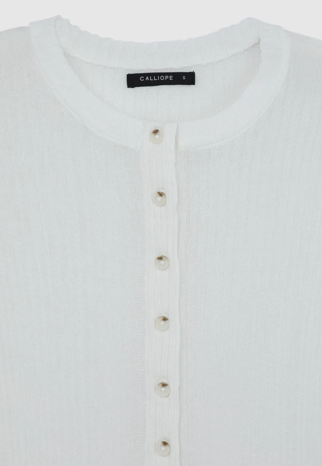 Calliope t-shirt serafino manches longues uni