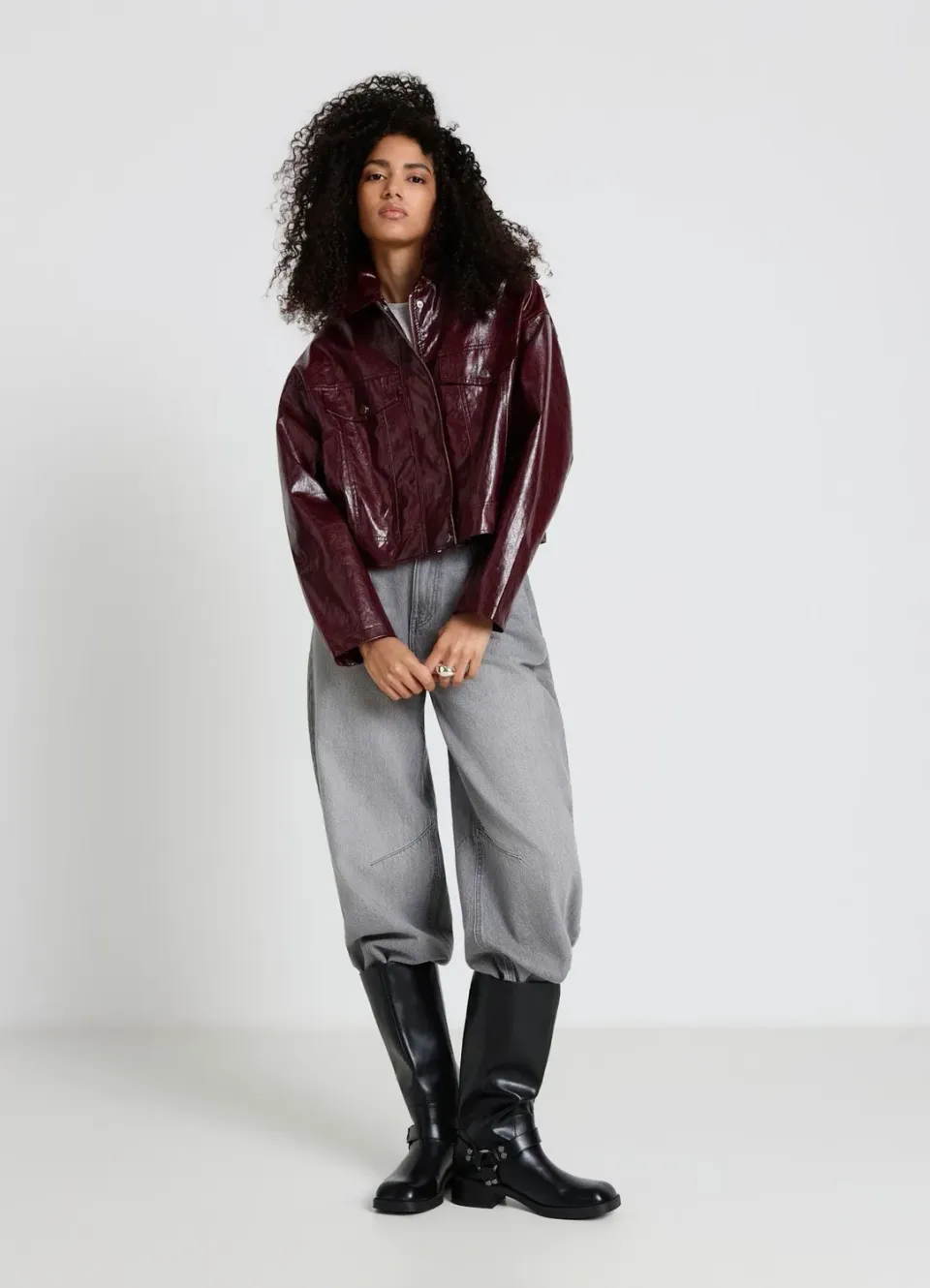 Calliope blouson effet cuir femme poches à rabat