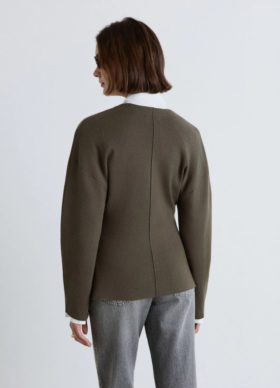 Calliope Cardigan femme col V uni fermeture crochets