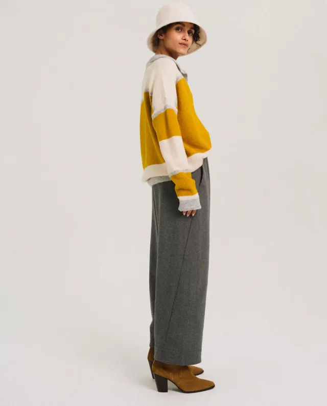 Tinsels Djoudi pantalon gris gabardine laine