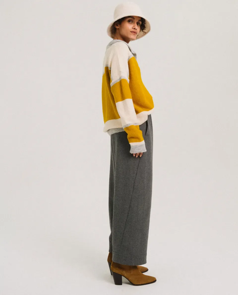 Tinsels Djoudi pantalon gris gabardine laine