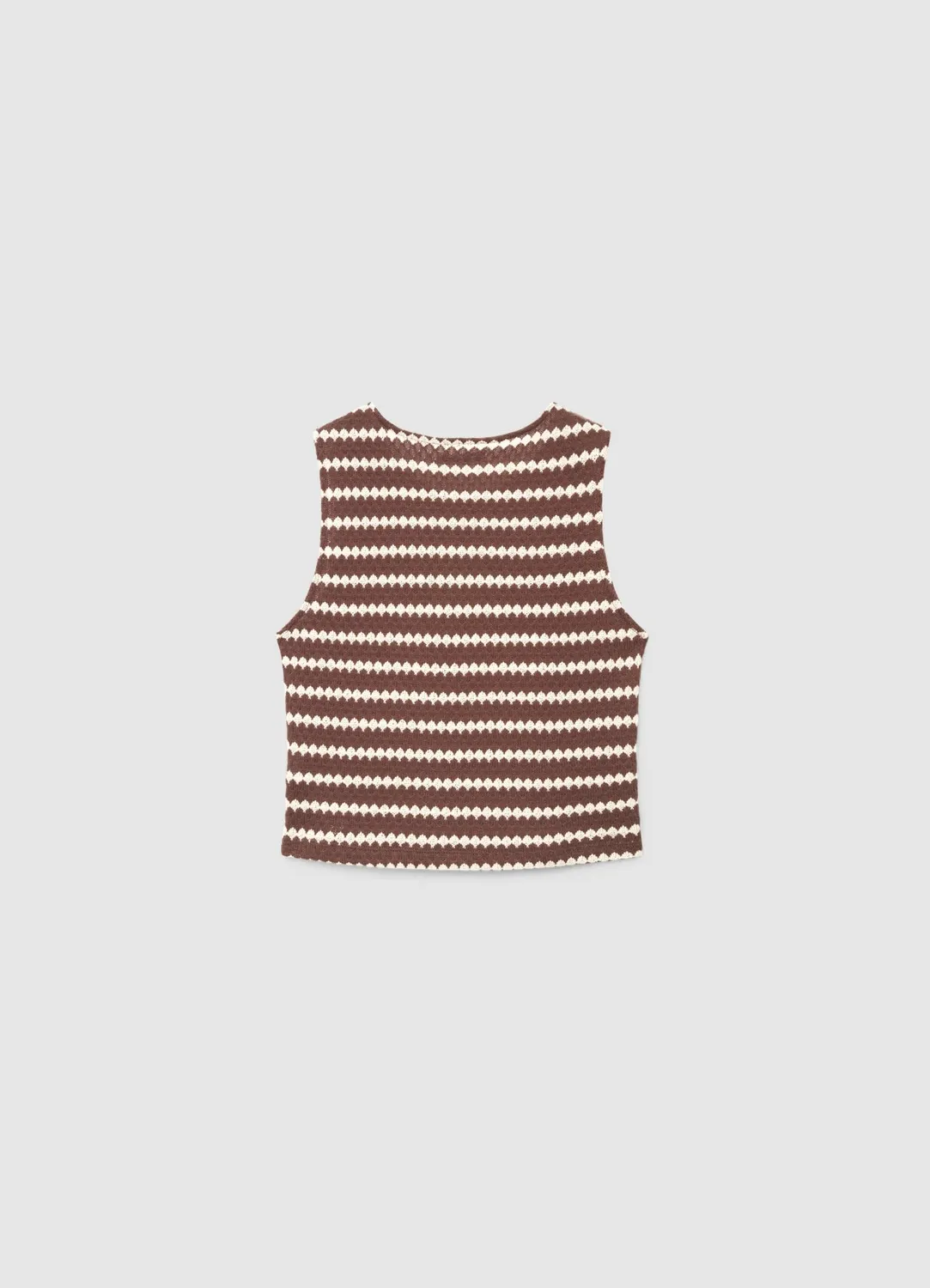 Calliope top crop maille rayée femme sans manches
