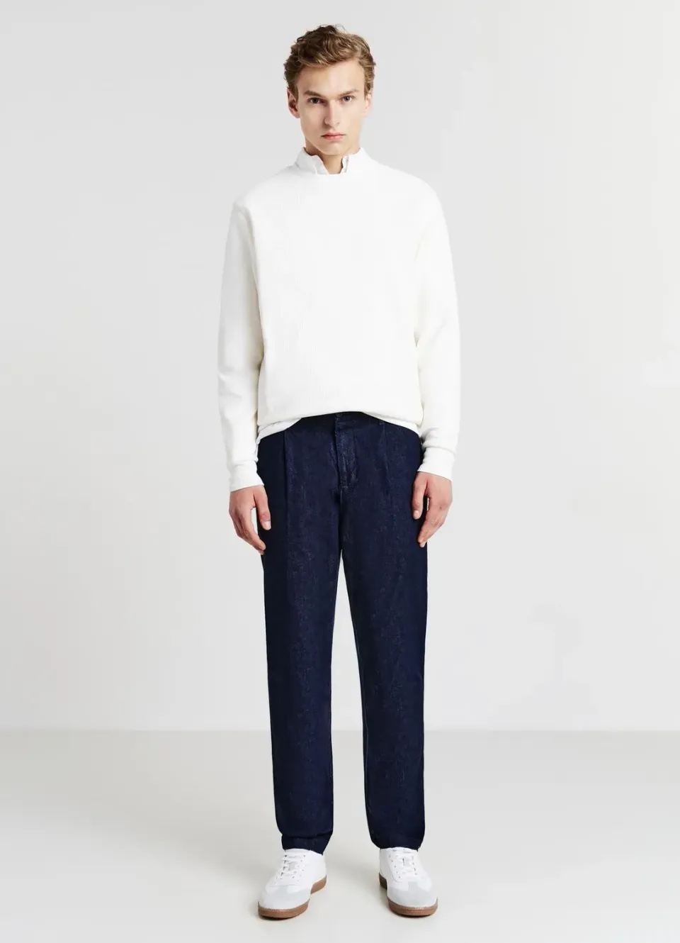 Calliope sweat col rond gaufré homme