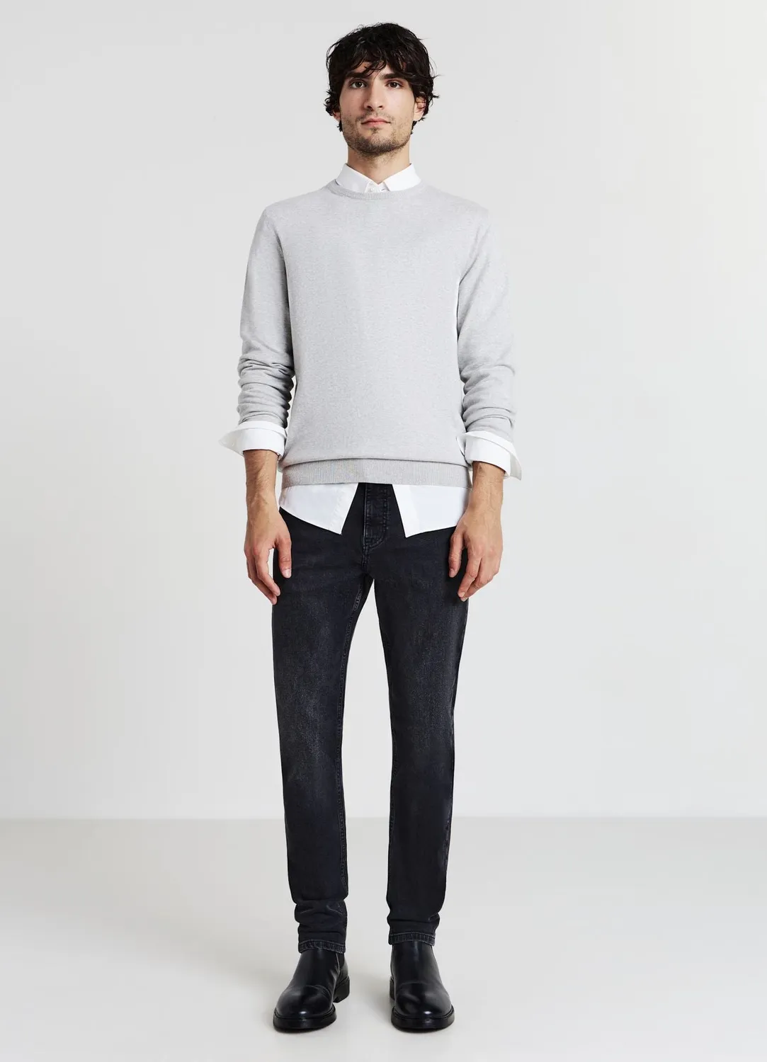 Calliope pull col rond profils contraste homme